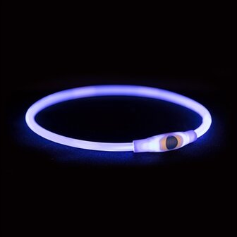 Trixie lichtgevende halsband usb flash light oplaadbaar tpu blauw