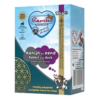 Renske vers bereide maaltijd eend en konijn graanvrij