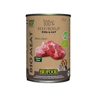 Bf petfood organic hond rund menu blik