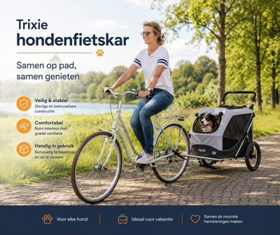 Trixie hondenfietskar opvouwbaar grijs