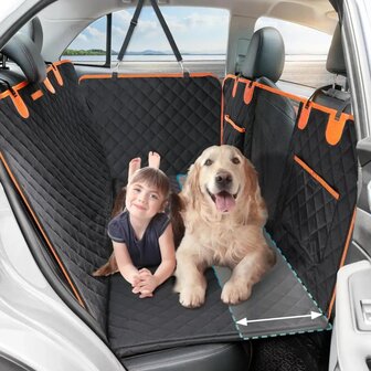 JAKE &amp;  JACKY XXL Hondendeken Auto met Achterbankverlenging &ndash; 40% extra ruimte &ndash; Waterdicht &ndash; 125 kg.