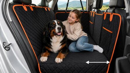 JAKE &amp;  JACKY XXL Hondendeken Auto met Achterbankverlenging &ndash; 40% extra ruimte &ndash; Waterdicht &ndash; 125 kg.