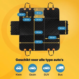 JAKE &amp; JACKY Hondendeken Auto &ndash; Luxe 5‑in‑1 Bescherming