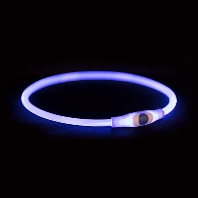 Trixie lichtgevende halsband usb flash light oplaadbaar tpu blauw