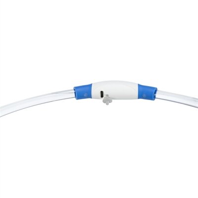 Trixie lichtgevende halsband usb flash light oplaadbaar tpu blauw