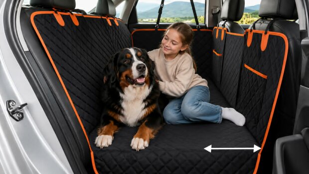 JAKE &  JACKY XXL Hondendeken Auto met Achterbankverlenging &ndash; 40% extra ruimte &ndash; Waterdicht &ndash; 125 kg.