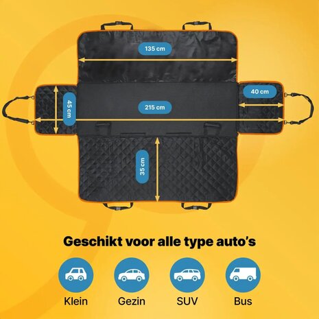 JAKE & JACKY Hondendeken Auto &ndash; Comfort+ Achterbank & Kofferbak