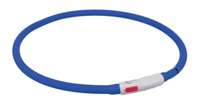 Trixie lichtgevende halsband hond usb siliconen oplaadbaar royal blauw Trixie lichtgevende halsband hond usb siliconen oplaadbaar royal blauw