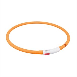 Trixie lichtgevende halsband hond usb siliconen oplaadbaar oranje Trixie lichtgevende halsband hond usb siliconen oplaadbaar oranje