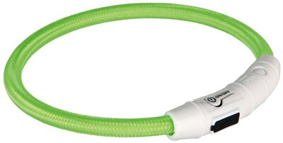 Trixie lichtgevende halsband hond flash usb tpu / nylon groen Trixie lichtgevende halsband hond flash usb tpu / nylon groen