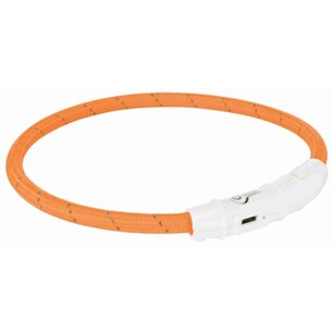 Trixie lichtgevende halsband hond flash usb tpu / nylon oranje Trixie lichtgevende halsband hond flash usb tpu / nylon oranje